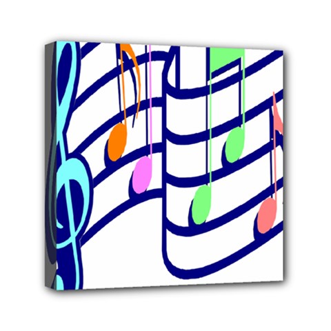 Music Note Tone Rainbow Blue Pink Greeen Sexy Mini Canvas 6  X 6 