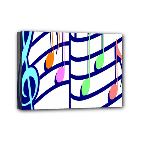 Music Note Tone Rainbow Blue Pink Greeen Sexy Mini Canvas 7  X 5 
