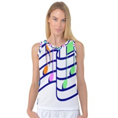 Music Note Tone Rainbow Blue Pink Greeen Sexy Women s Basketball Tank Top by Mariart