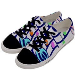 Music Note Tone Rainbow Blue Pink Greeen Sexy Men s Low Top Canvas Sneakers