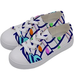 Music Note Tone Rainbow Blue Pink Greeen Sexy Kids  Low Top Canvas Sneakers