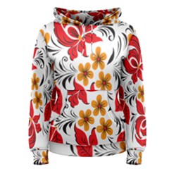 Flower Red Rose Star Floral Yellow Black Leaf Women s Pullover Hoodie by Mariart