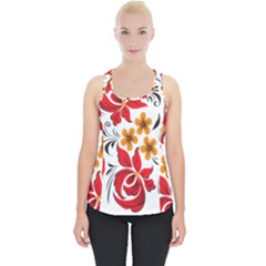 Flower Red Rose Star Floral Yellow Black Leaf Piece Up Tank Top by Mariart