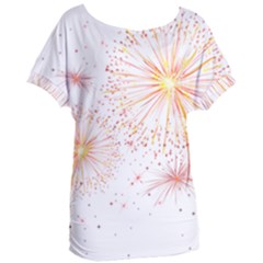 Fireworks Triangle Star Space Line Women s Oversized Tee