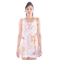 Fireworks Triangle Star Space Line Scoop Neck Skater Dress