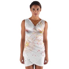 Fireworks Triangle Star Space Line Wrap Front Bodycon Dress by Mariart