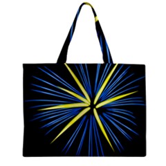 Fireworks Blue Green Black Happy New Year Zipper Mini Tote Bag by Mariart