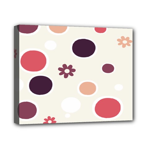 Polka Dots Flower Floral Rainbow Canvas 10  X 8 