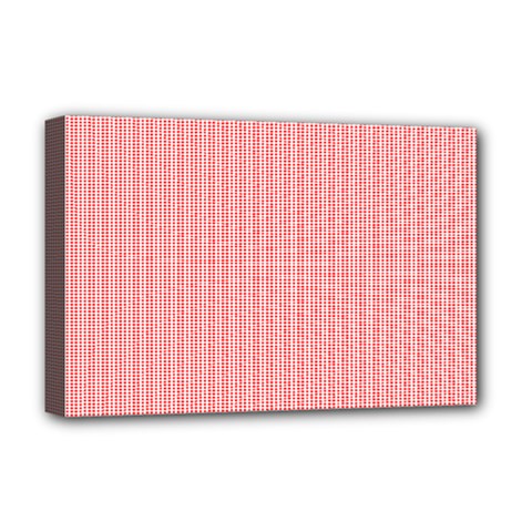 Red Polka Dots Line Spot Deluxe Canvas 18  X 12  