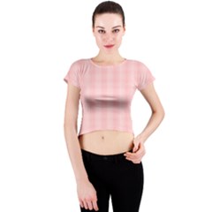 Red Polka Dots Line Spot Crew Neck Crop Top