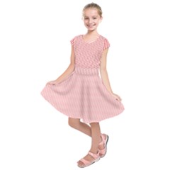 Red Polka Dots Line Spot Kids  Short Sleeve Dress