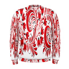 Red Flower Floral Leaf Men s Sweatshirt by Mariart