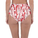 Red Flower Floral Leaf Reversible High-Waist Bikini Bottoms View2