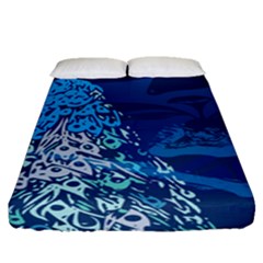 Peacock Bird Blue Animals Fitted Sheet (queen Size)