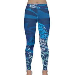 Peacock Bird Blue Animals Classic Yoga Leggings by Mariart