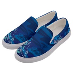 Peacock Bird Blue Animals Men s Canvas Slip Ons by Mariart