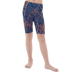 Virginia Map Art City Kids  Mid Length Swim Shorts