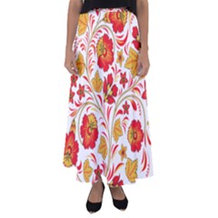 Wreaths Flower Floral Sexy Red Sunflower Star Rose Flared Maxi Skirt