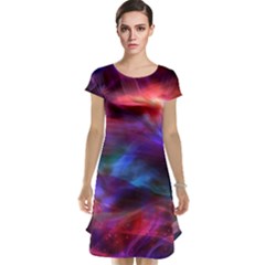 Abstract Shiny Night Lights 7 Cap Sleeve Nightdress