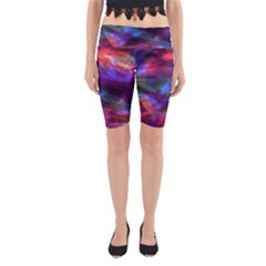 Abstract Shiny Night Lights 7 Yoga Cropped Leggings