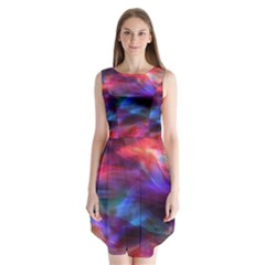 Abstract Shiny Night Lights 7 Sleeveless Chiffon Dress  