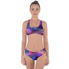 Abstract Shiny Night Lights 7 Criss Cross Bikini Set