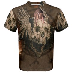 Awesome Creepy Skull With Rat And Wings Men s Cotton Tee