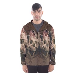 Awesome Creepy Skull With Rat And Wings Hooded Wind Breaker (Men)