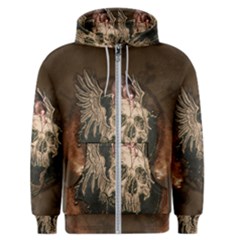 Awesome Creepy Skull With Rat And Wings Men s Zipper Hoodie