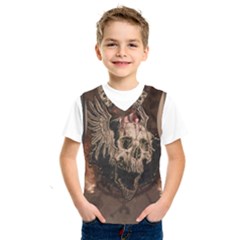 Awesome Creepy Skull With Rat And Wings Kids  SportsWear