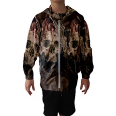 Awesome Creepy Skull With Rat And Wings Hooded Wind Breaker (kids) by FantasyWorld7