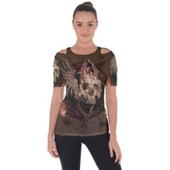 Awesome Creepy Skull With Rat And Wings Short Sleeve Top