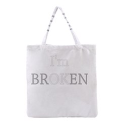 I Am Ok - Broken Grocery Tote Bag by Valentinaart