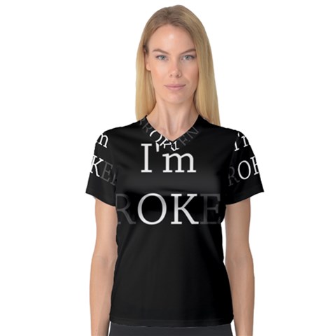 I Am Ok - Broken V-neck Sport Mesh Tee by Valentinaart