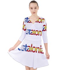 Catalonia Quarter Sleeve Front Wrap Dress	 by Valentinaart
