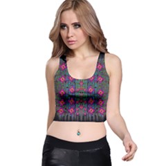 Flowers From Paradise Colors And Star Rain Racer Back Crop Top by pepitasart