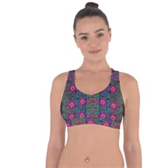 Flowers From Paradise Colors And Star Rain Cross String Back Sports Bra by pepitasart