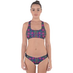 Flowers From Paradise Colors And Star Rain Cross Back Hipster Bikini Set by pepitasart