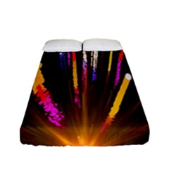 Seamless Colorful Light Fireworks Sky Black Ultra Fitted Sheet (Full/ Double Size)