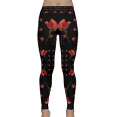 Roses From The Fantasy Garden Classic Yoga Leggings by pepitasart