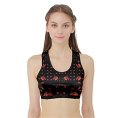 Roses From The Fantasy Garden Sports Bra With Border by pepitasart