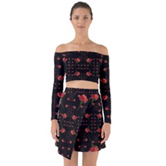 Roses From The Fantasy Garden Off Shoulder Top With Skirt Set by pepitasart
