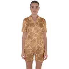 Autumn Animal Print 10 Satin Short Sleeve Pyjamas Set