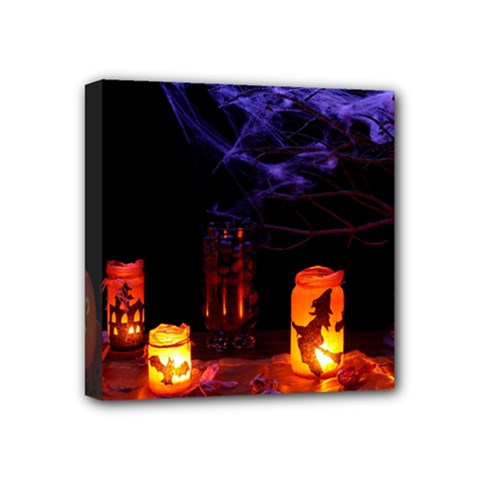 Awaiting Halloween Night Mini Canvas 4  X 4  by gothicandhalloweenstore