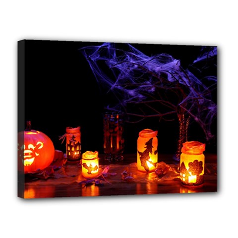 Awaiting Halloween Night Canvas 16  X 12  by gothicandhalloweenstore