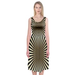 Art Deco Goldblack Midi Sleeveless Dress by NouveauDesign