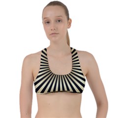 Art Deco Goldblack Criss Cross Racerback Sports Bra by NouveauDesign