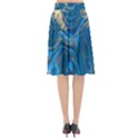 ocean blue gold marble Flared Midi Skirt View2