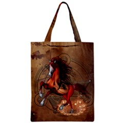 Awesome Horse  With Skull In Red Colors Zipper Classic Tote Bag by FantasyWorld7