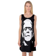 Frankenstein s Monster Halloween Sleeveless Satin Nightdress by Valentinaart